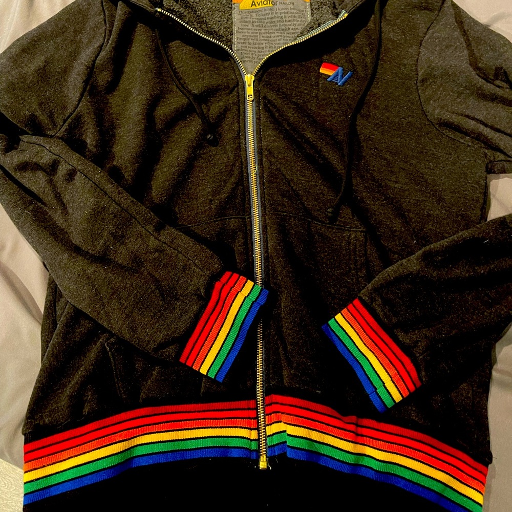Aviator Nation zip up hoodie, size medium